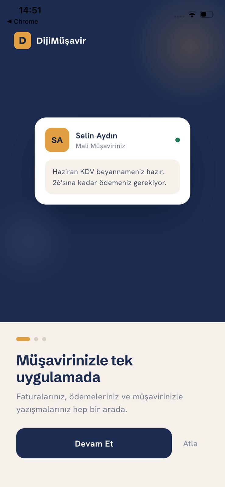 DijiMüşavir — Onboarding · Your accountant, in-app