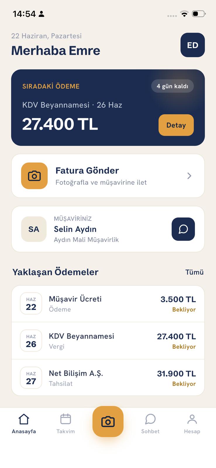 DijiMüşavir — Home · Next payment & upcoming dues