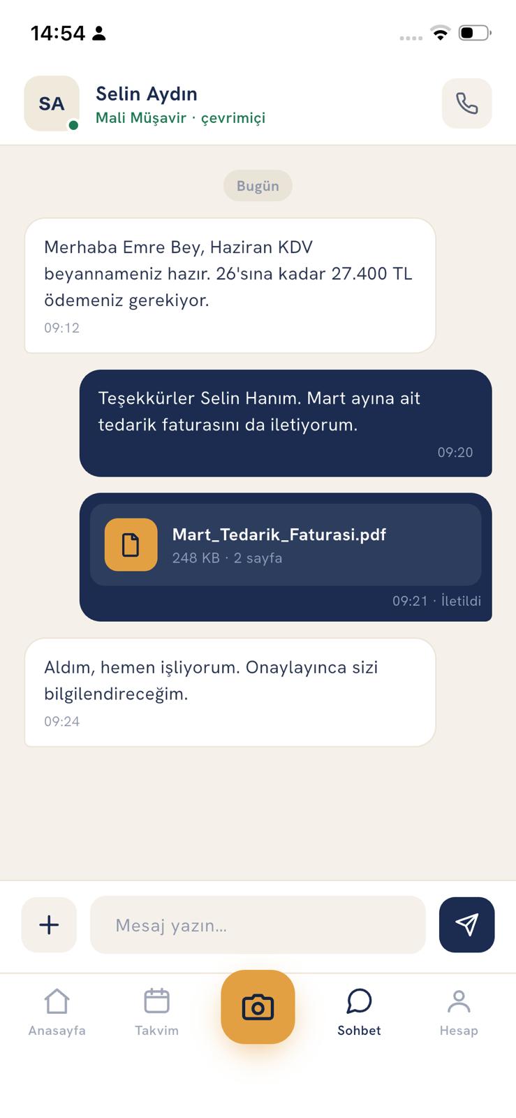 DijiMüşavir — Chat · Documents to your accountant