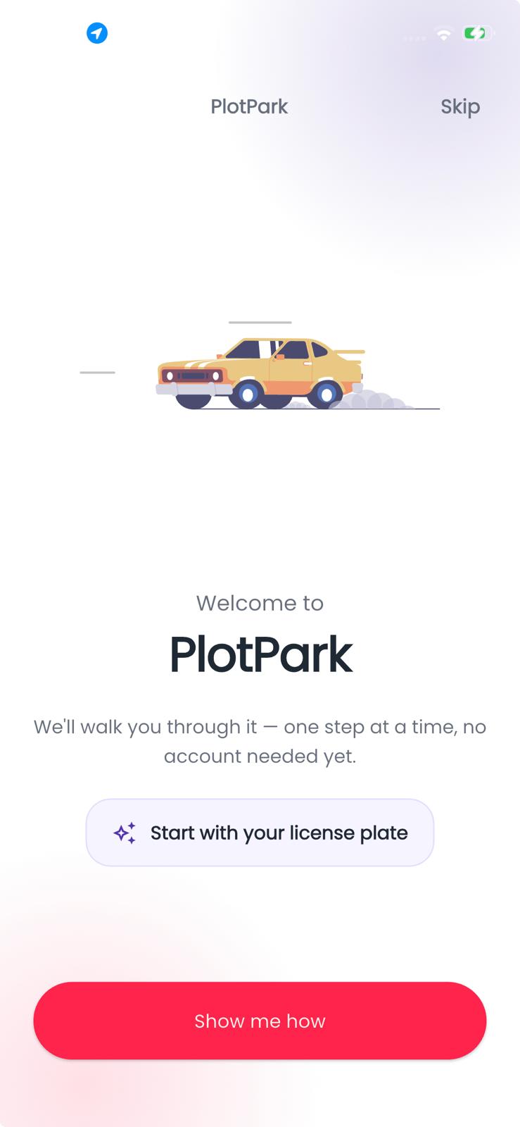 Plot Park — Onboarding · Guided first run