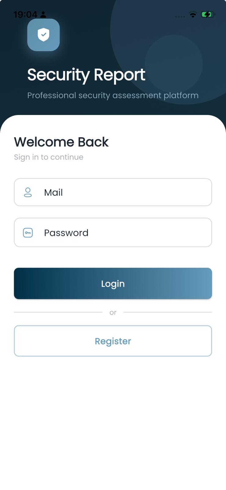 Security Report App — Sign in · Analyst accounts